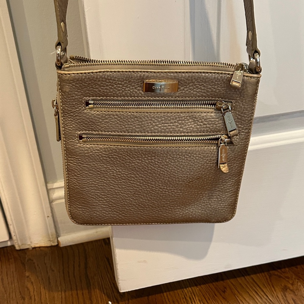 Cole Haan Gold Textured Crossbody Bag
